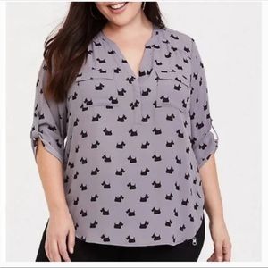 Torrid Harper Georgette Dog Blouse